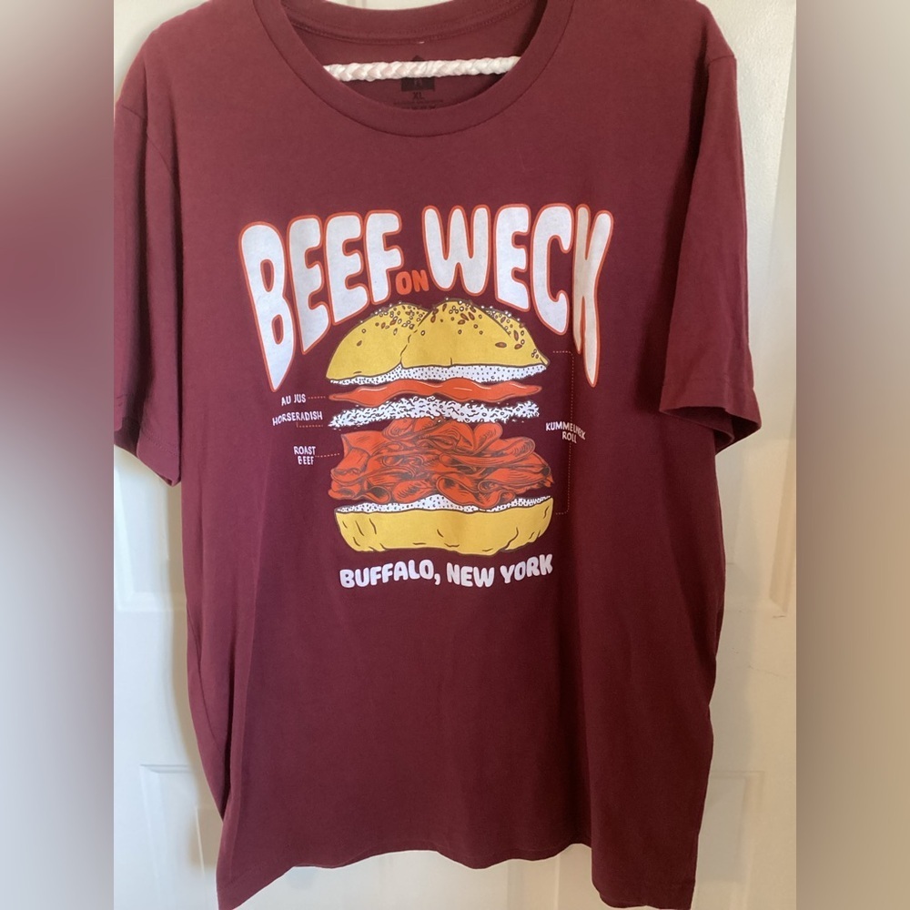 RALLY BUFFALO RED BEEF ON WECK SHORT SLEEVE FASHION T SHIRT-SZ XL
K1